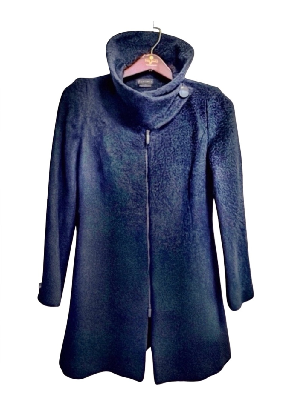 Zenobia Alpaca Wool Coat | Oversized Shawl Collar | Size 8 - Picture 13 of 15